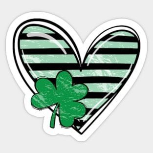 Love Shamrock Green Heart for St Patricks Day Sticker